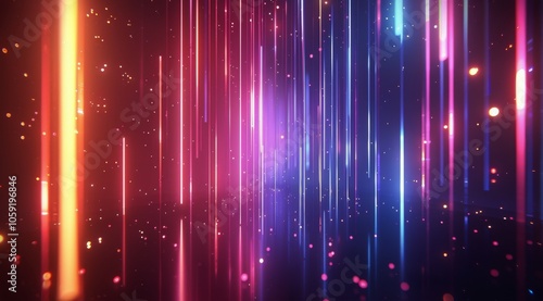 Abstract Neon Lights Background With Pink And Blue Fog
