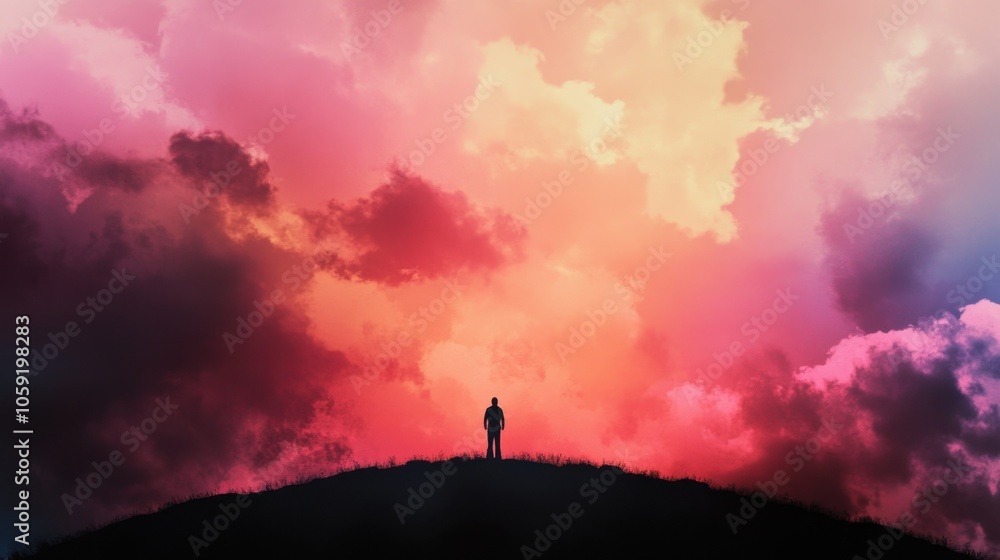 Solitude Against a Vibrant Sky at Dusk Solitude Against a Vibrant Sky at Dusk