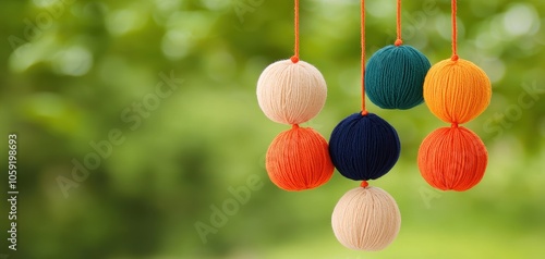 Traditional Indian-inspired hanging design with bold colors, symbolizing cultural heritage, celebration, and festive decor photo