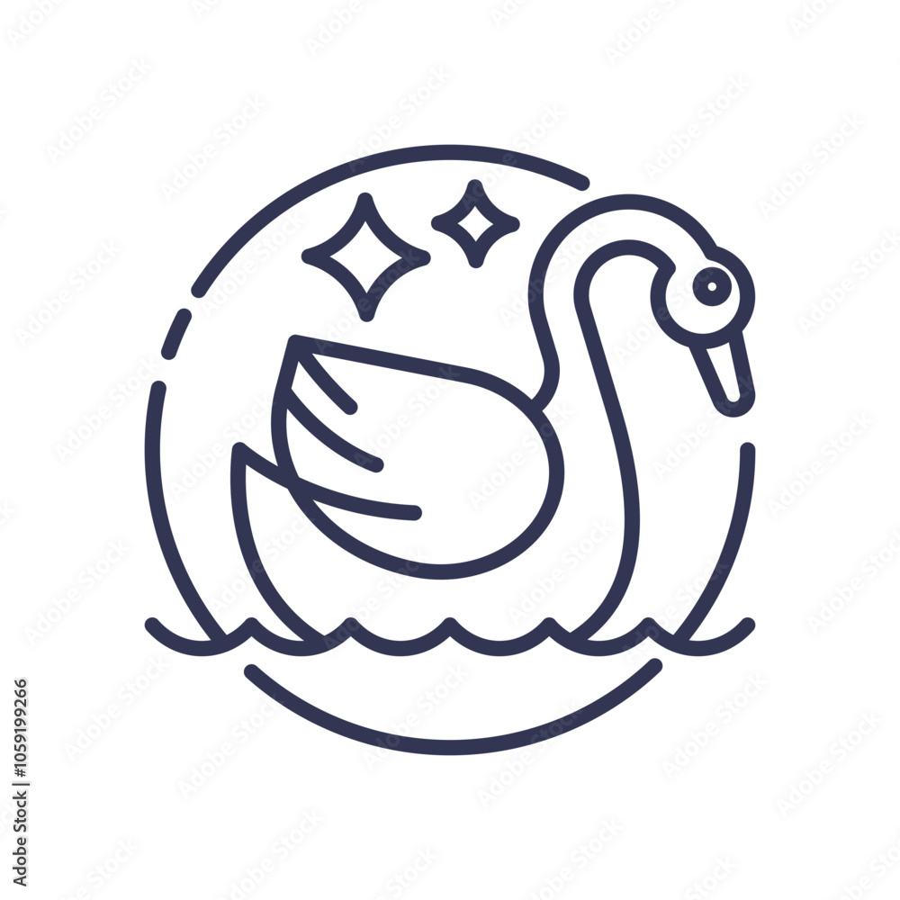 A graceful swan on water, symbolizing elegance and beauty. A graceful swan on water, symbolizing elegance and beauty.