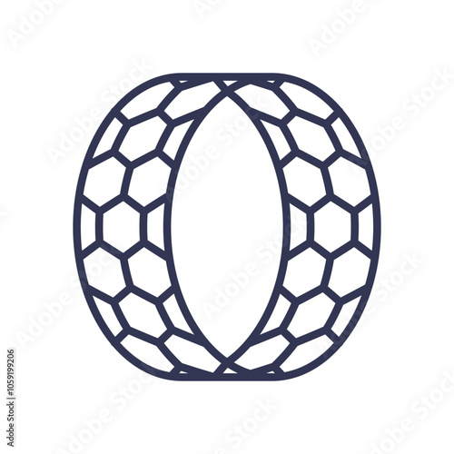 Hexagonal pattern symbolizes elasticity and flexibility in materials.