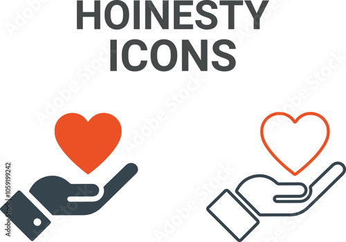 Honesty vector infographic in minimal outline style