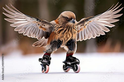  winged roller skates skates with small wings that provide lift photo