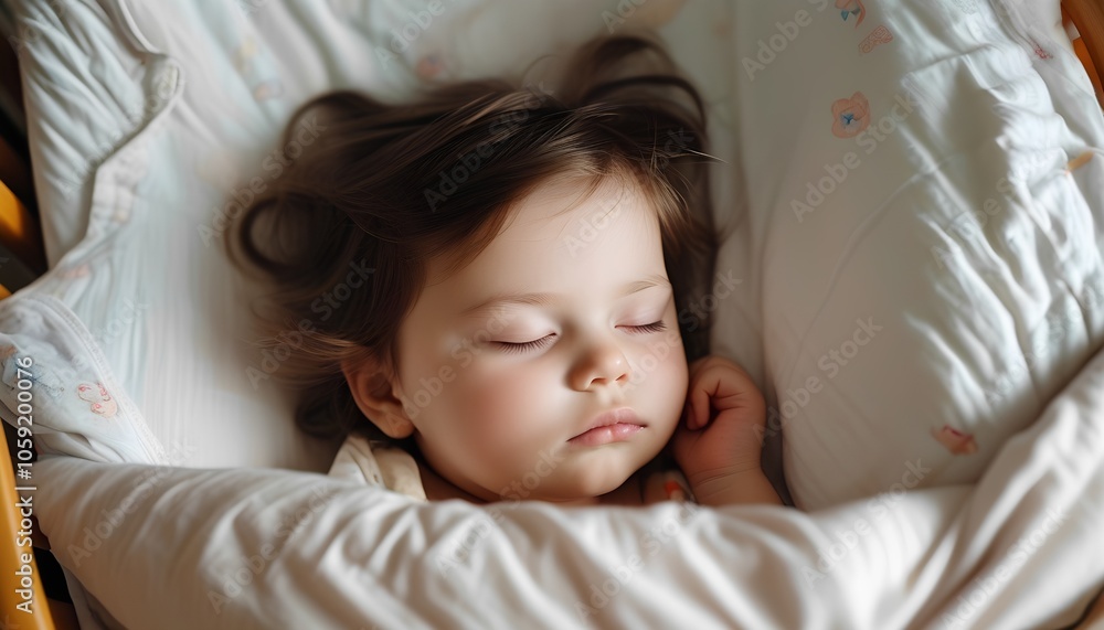 Child sleeping peacefully, perfect for World Sleep Day and Children's Health themes Child sleeping peacefully, perfect for World Sleep Day and Children's Health themes