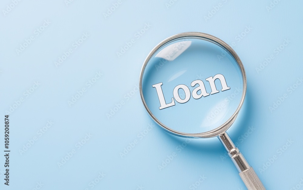 Magnifying glass highlighting word 