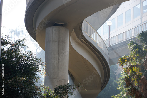 Twisted ramp over trees in Sydney city photo