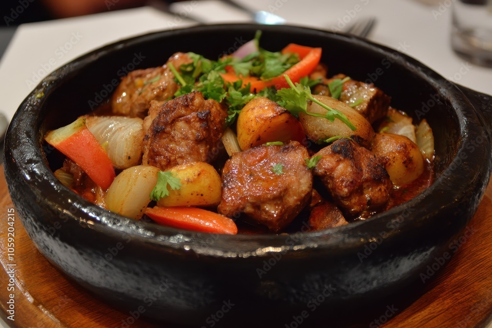 Adobo de Chancho arequipeño is a clay pot dish of marinated pork with vegetables and spices Adobo de Chancho arequipeño is a clay pot dish of marinated pork with vegetables and spices