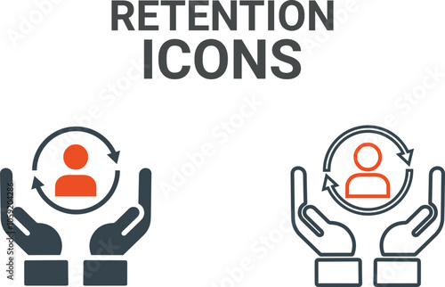 Retention icon Concept on white background
