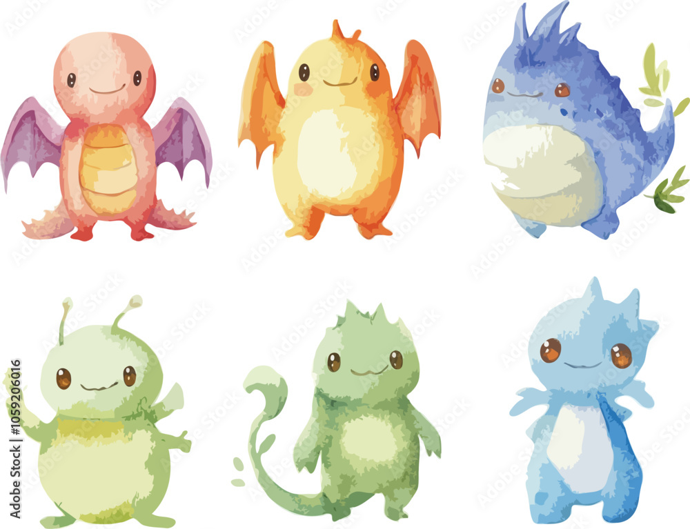 Obraz premium set of funny monsters