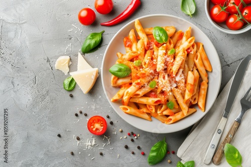 Pasta With Tomato Sauce and Basil