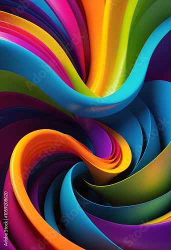 Bright and vivid abstract swirl pattern