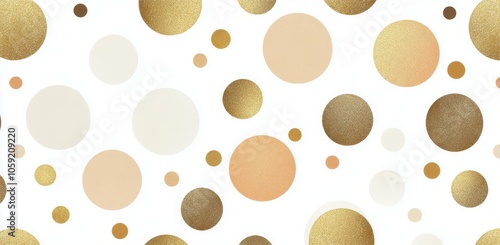 Colorful polka dots in varied sizes scattered against a white background for ...