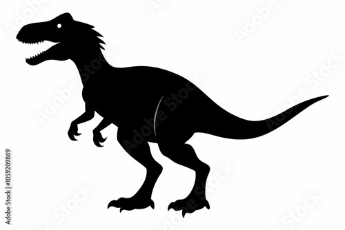 Vector dinosaur silhouette, Dinosaur Silhouette Icon – Black Silhouette Vector Design ,Tyrannosaurus dinosaur silhouette vector illustration, dino ,tyrannosaurus, icon symbol.