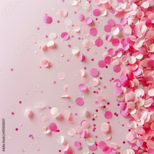 Pink Background With Confetti