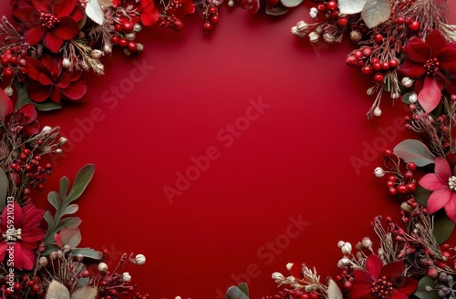 Vibrant floral arrangement on a bold red background creates a festive atmosphere for celebrations