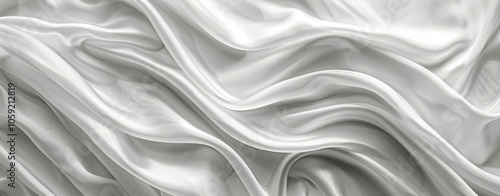 Closeup of Smooth White Fabric Draped and Folded