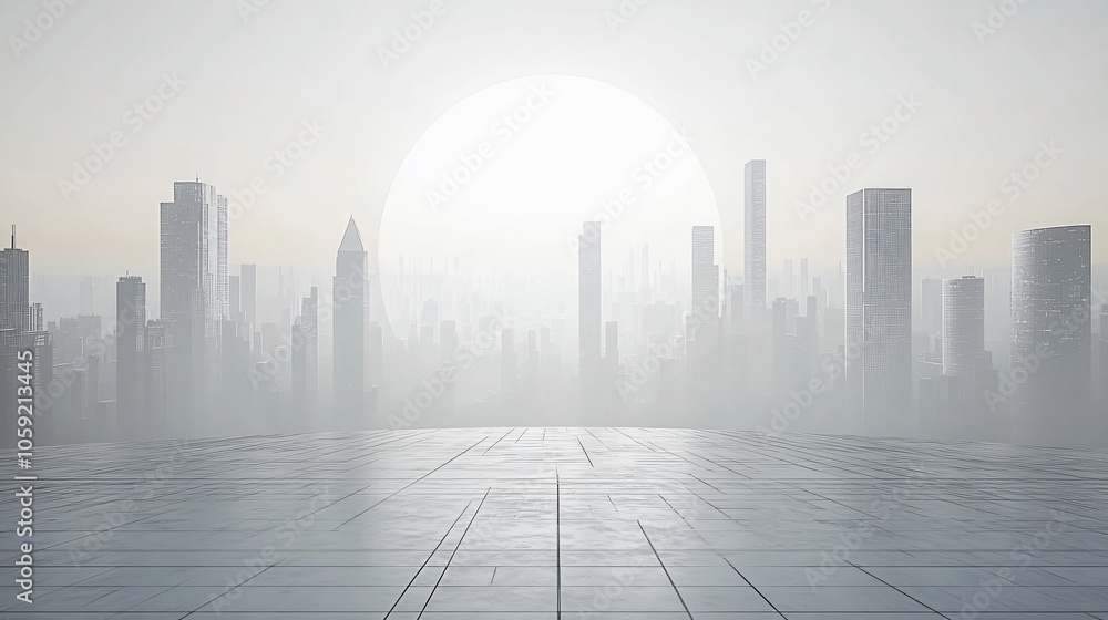 Bright Urban Dreamscape: CBD Skyline with E-Commerce and Automotive Advertising under a Radiant Sun Bright Urban Dreamscape: CBD Skyline with E-Commerce and Automotive Advertising under a Radiant Sun