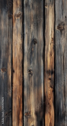 Weathered wooden planks with rich textures reflecting natural aging character...
