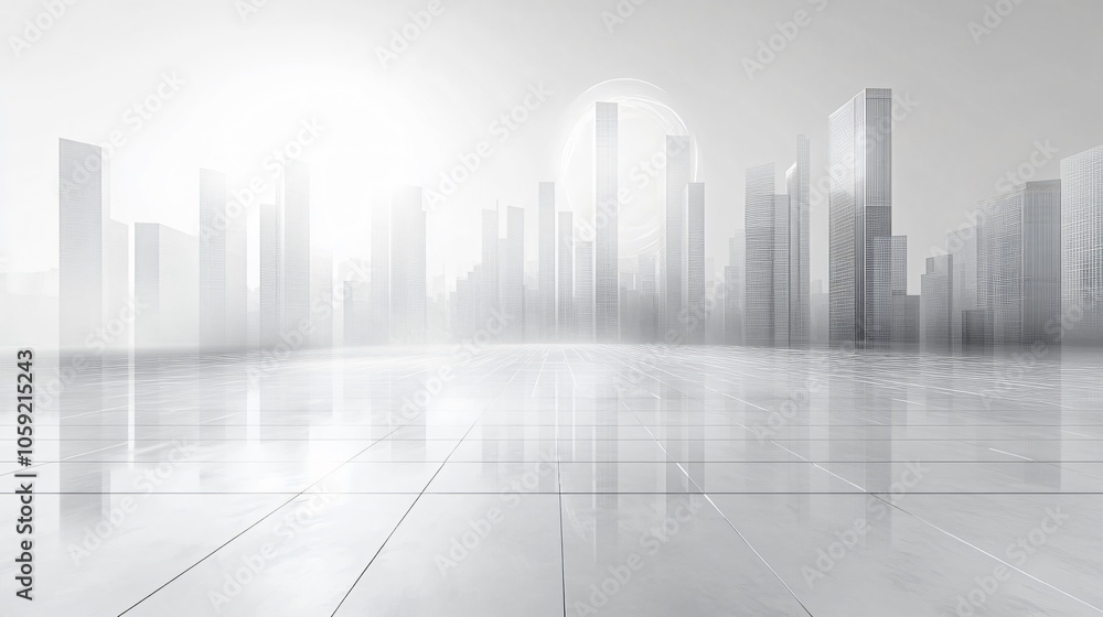 Bright Urban Dreamscape: CBD Skyline with E-Commerce and Automotive Advertising under a Radiant Sun Bright Urban Dreamscape: CBD Skyline with E-Commerce and Automotive Advertising under a Radiant Sun