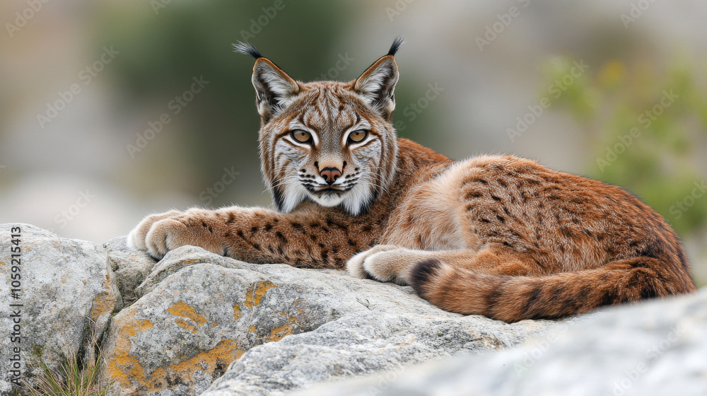 Obraz premium A picture of a male Iberian lynx.