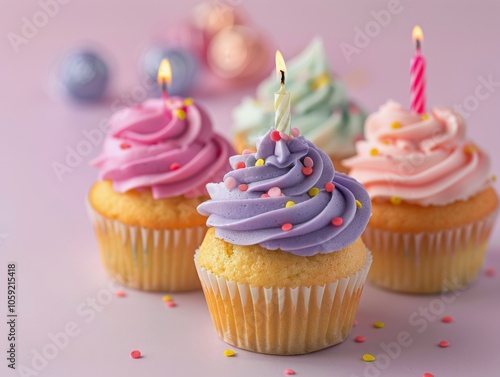 Birthday Cupcakes With Candles