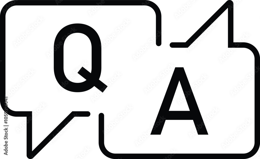 Question answer message icon. Q and A symbol. Speech bubble. Editable Stroke. Vector illustration Question answer message icon. Q and A symbol. Speech bubble. Editable Stroke. Vector illustration