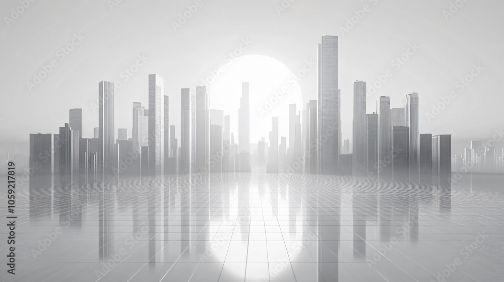 Bright Urban Dreamscape: CBD Skyline with E-Commerce and Automotive Advertising under a Radiant Sun Bright Urban Dreamscape: CBD Skyline with E-Commerce and Automotive Advertising under a Radiant Sun