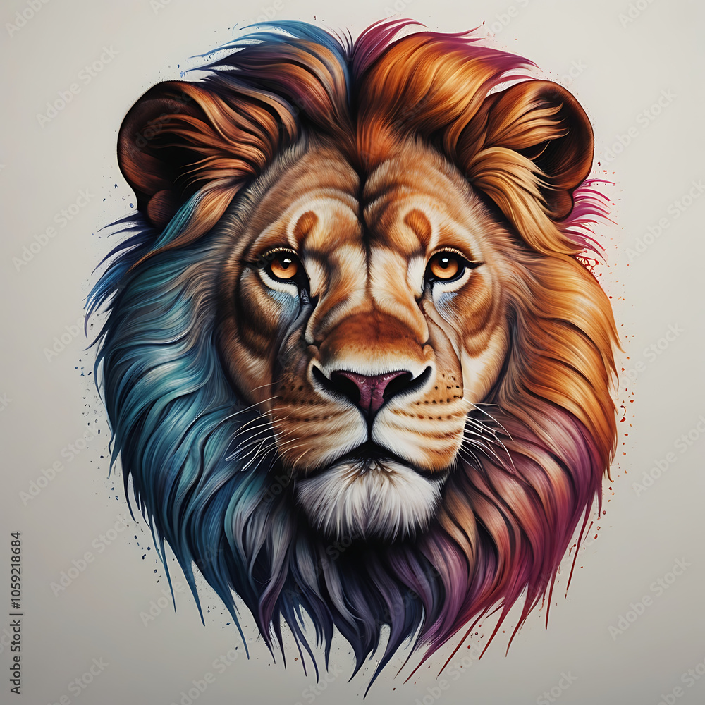Naklejka premium lion head illustration