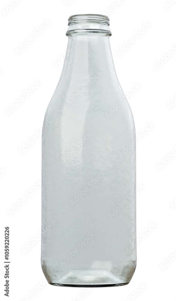Empty clear glass bottle on Transparent background Empty clear glass bottle on Transparent background
