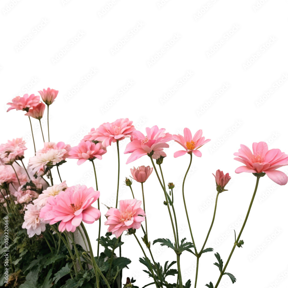 Pink Flowers Isolated on Transparent Background Pink Flowers Isolated on Transparent Background