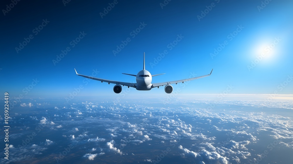 Fototapeta premium airplane flying over the clouds