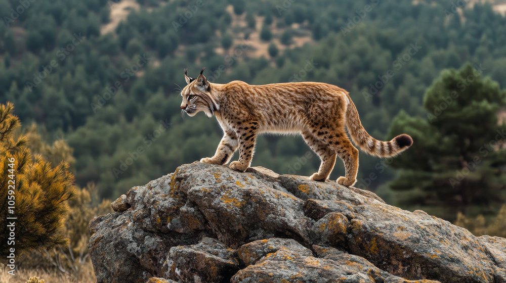 Obraz premium A picture of a male Iberian lynx.