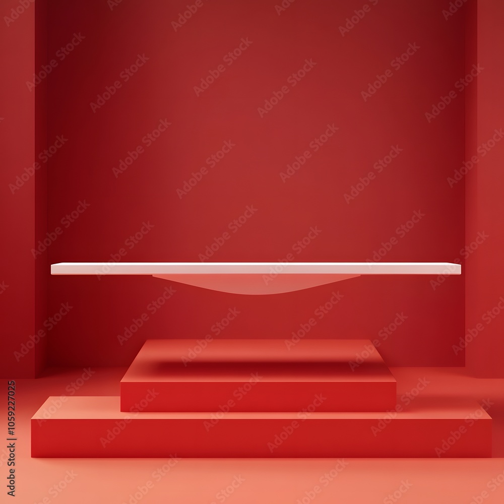 A 3D podium white rectangular table is balanced on the edge of an angled red platform, in a minimalist style, with a solid color background, studio lighting, soft light, delicate texture, high satura
A 3D podium white rectangular table is balanced on the edge of an angled red platform, in a minimalist style, with a solid color background, studio lighting, soft light, delicate texture, high satura