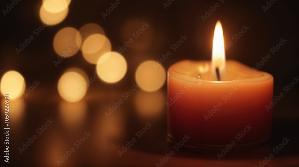 Warm candlelight with golden bokeh effect in background
