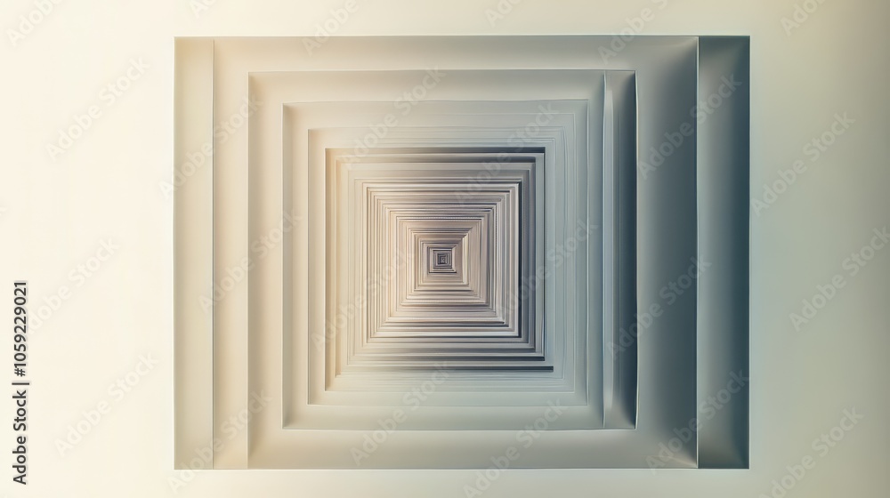 Abstract Geometric Tunnel With Soft Neutral Color Tones Abstract Geometric Tunnel With Soft Neutral Color Tones