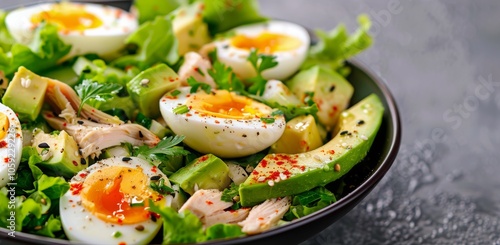 Chicken, Egg, and Avocado Salad