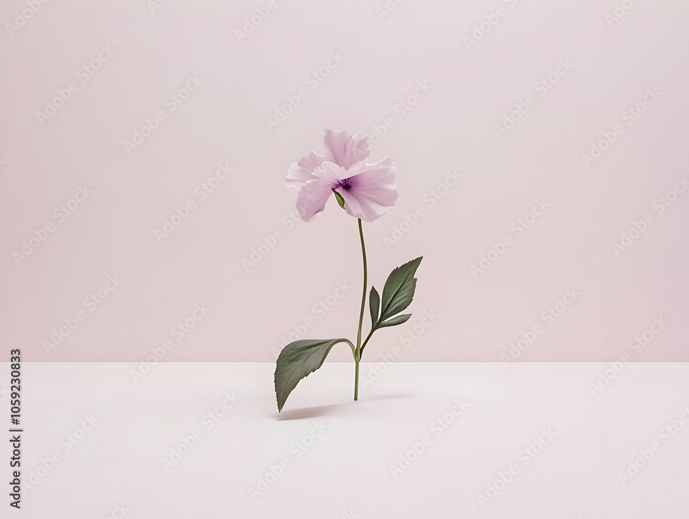 A single delicate pink flower stands against a soft pastel background, showcasing simplicity and beauty. A single delicate pink flower stands against a soft pastel background, showcasing simplicity and beauty.