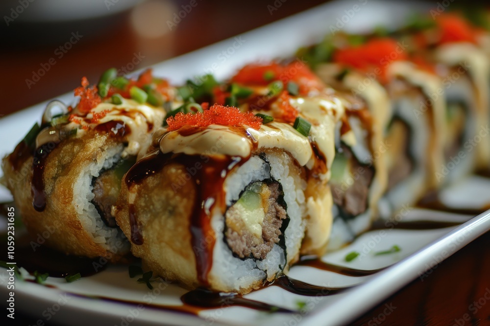 Crispy rolls filled with Philly cheesesteak Crispy rolls filled with Philly cheesesteak