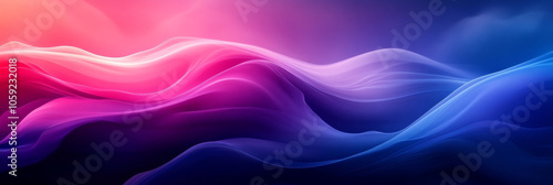 Wallpaper Mural vibrant abstract background featuring flowing waves of pink, purple, and blue hues, creating sense of depth and movement. Ideal for artistic and creative projects Torontodigital.ca