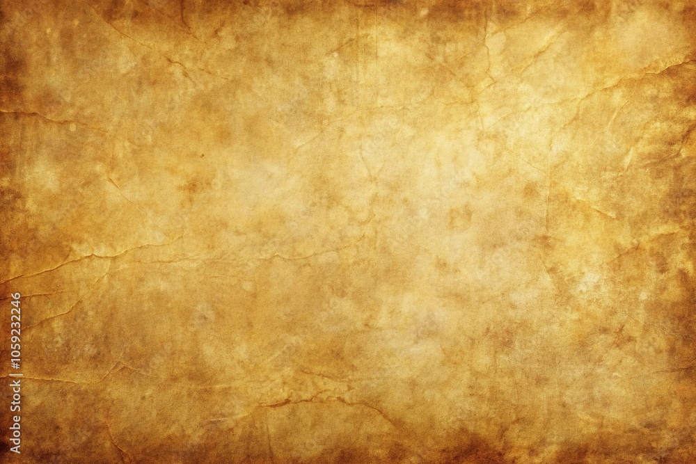Obraz premium Worn parchment texture with golden brown hues and subtle cracks, cracked paper, vintage feel