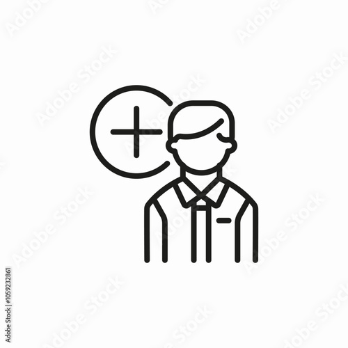 add plus employee icon sign vector