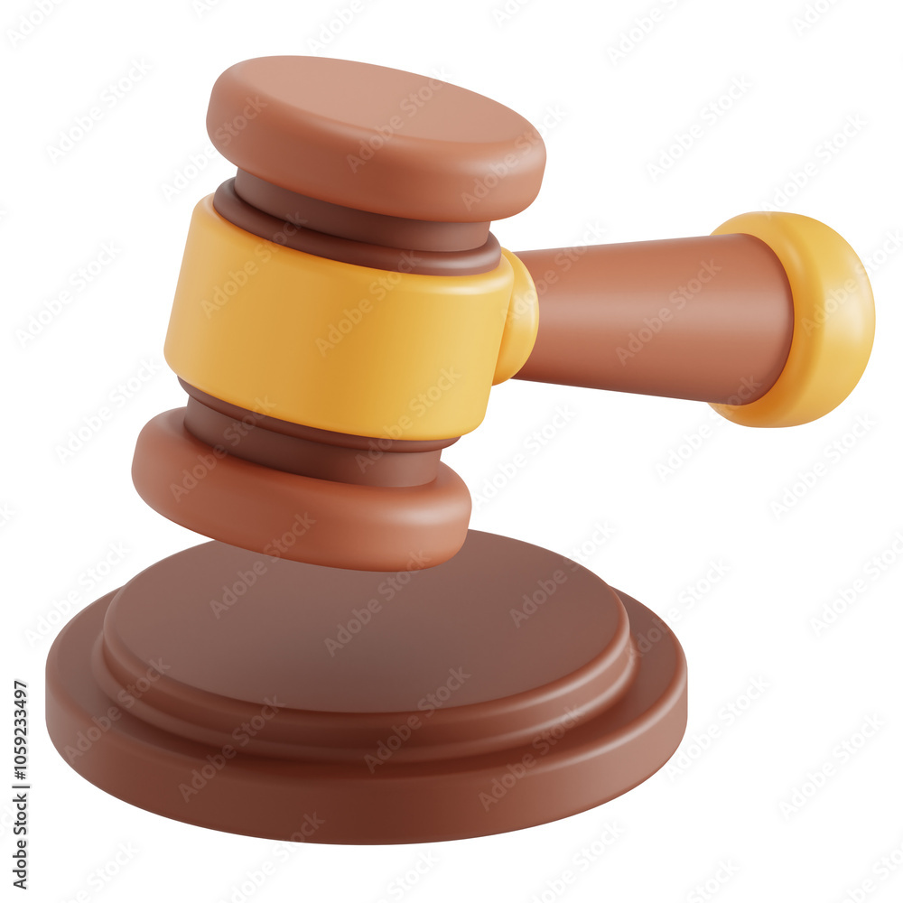 3D illustration of Hammer of justice 3D illustration of Hammer of justice