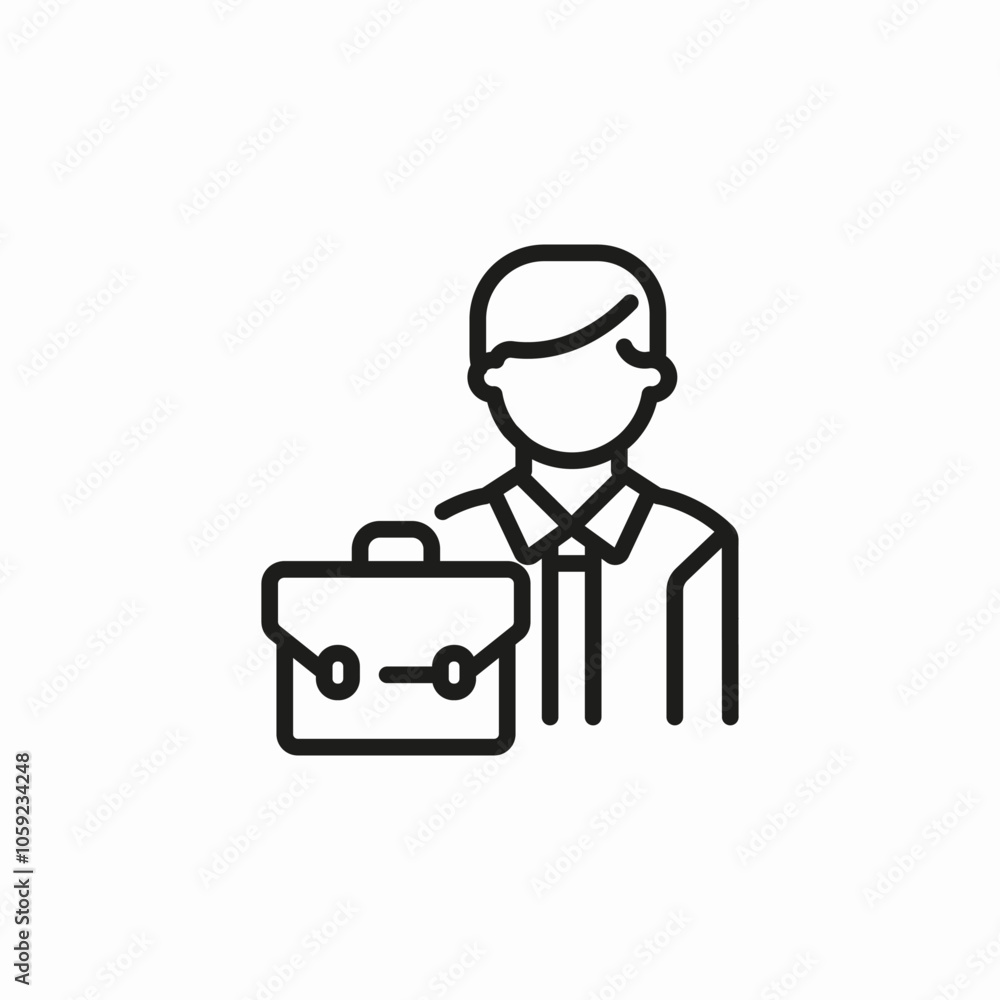 businessman briefcase icon sign vector businessman briefcase icon sign vector