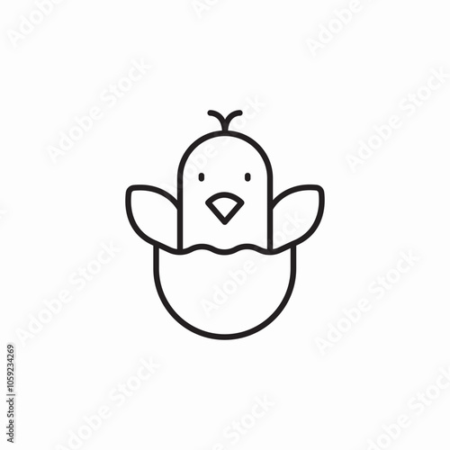 chick hatching icon sign vector