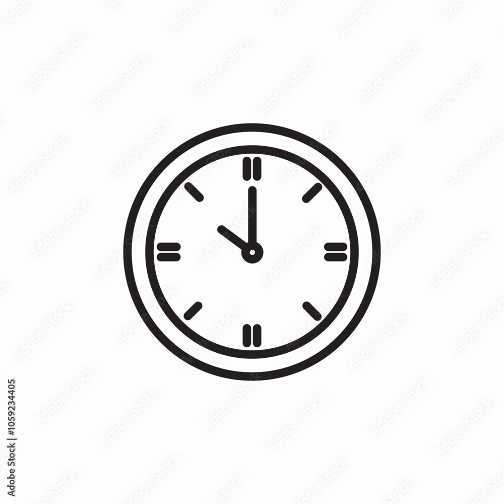 clock time wall icon sign vector clock time wall icon sign vector