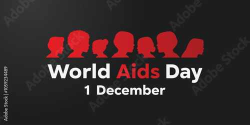 World Aids Day. Peoples. Great for cards, banners, posters, social media and more. Black background.