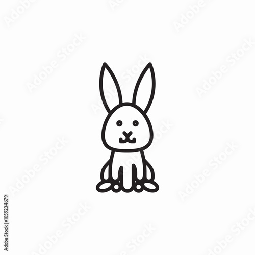 cute rabbit bunny icon sign vector