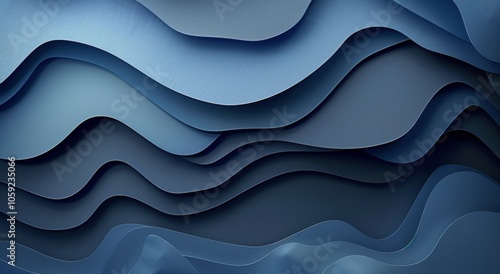 Abstract Wavy Blue Pattern