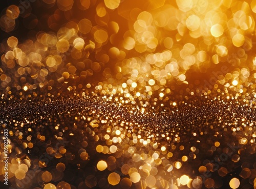 Abstract Gold Glitter and Bokeh Background