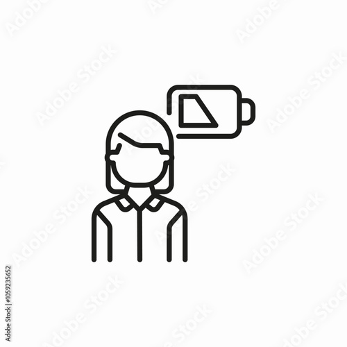 female worker low energy icon sign vector